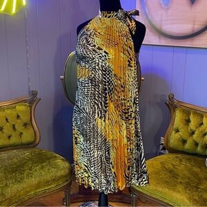 Vintage Y2K Neelam Pleated Abstract Animal Print Dress Size OS